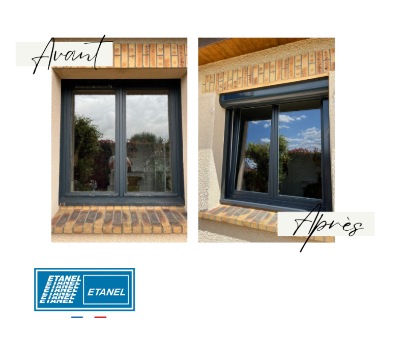 Fenêtres PVC bicolores blanc intérieur gris anthracite extérieur à Limésy