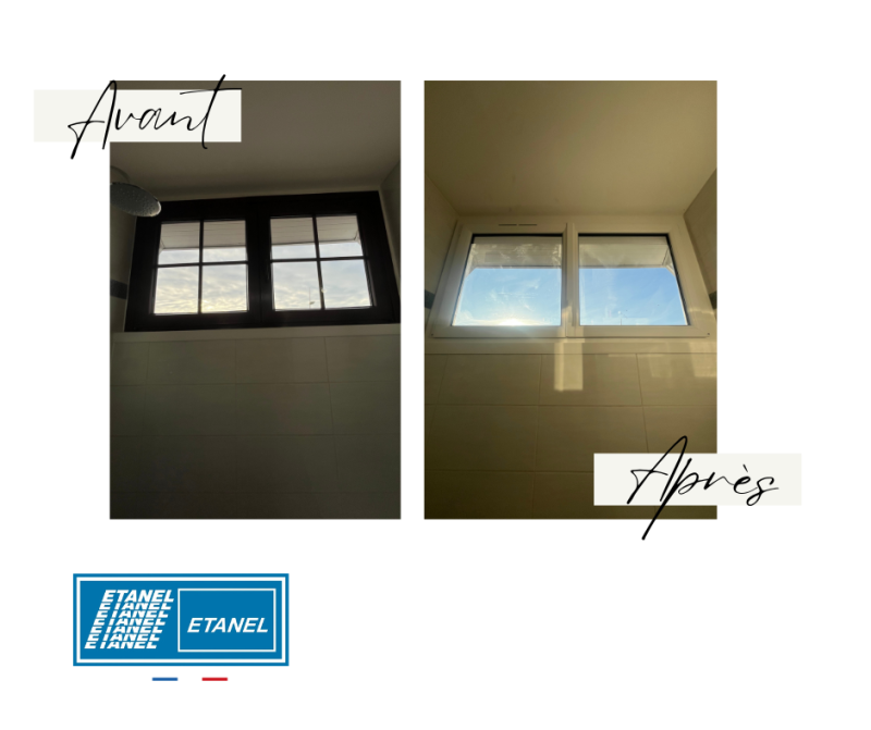 pose menuiserie PVC sur-mesure ETANEL chantier Oissel