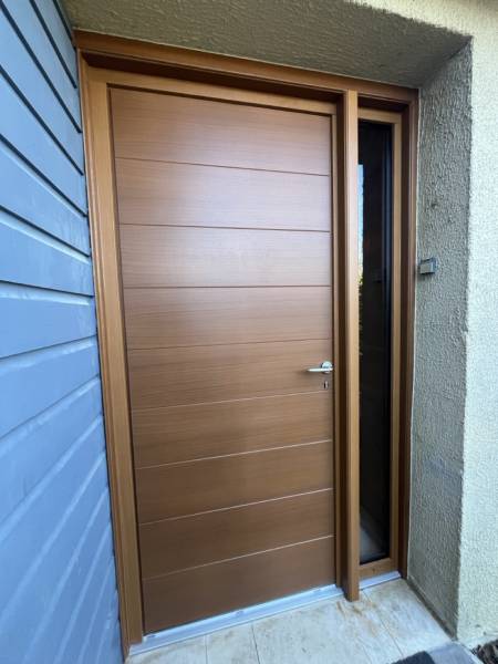 Porte d’entrée ALEXANDRA ATULAM bois marron à Yvetot