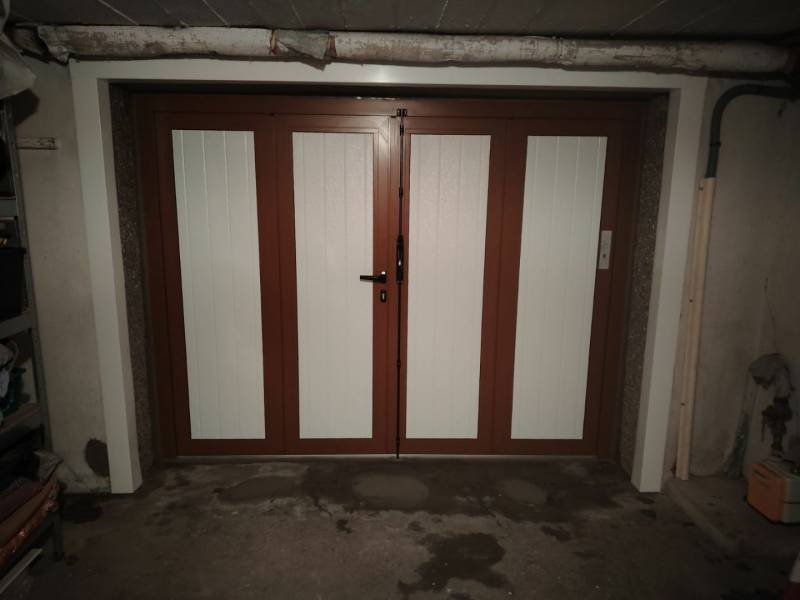 Porte de garage battante chêne doré Déville-lès-Rouen