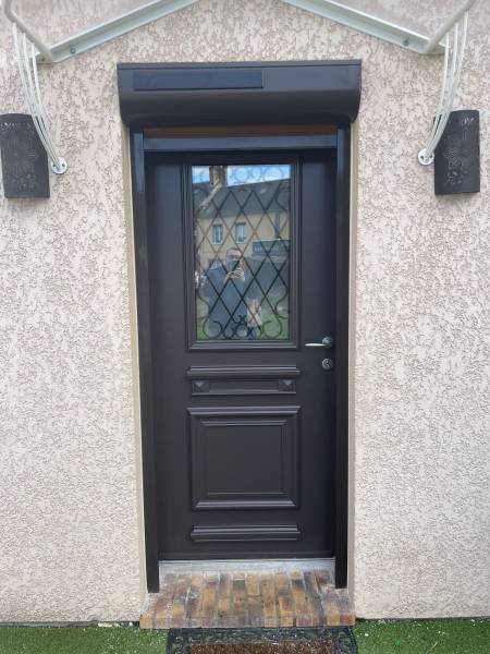 Triple vitrage feuilleté retardateur effraction porte entrée aluminium EURADIF jumièges