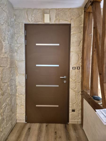 Devis gratuit porte d'entrée aluminium ETANEL menuisier certifié RGE Normandie Seine-Maritime