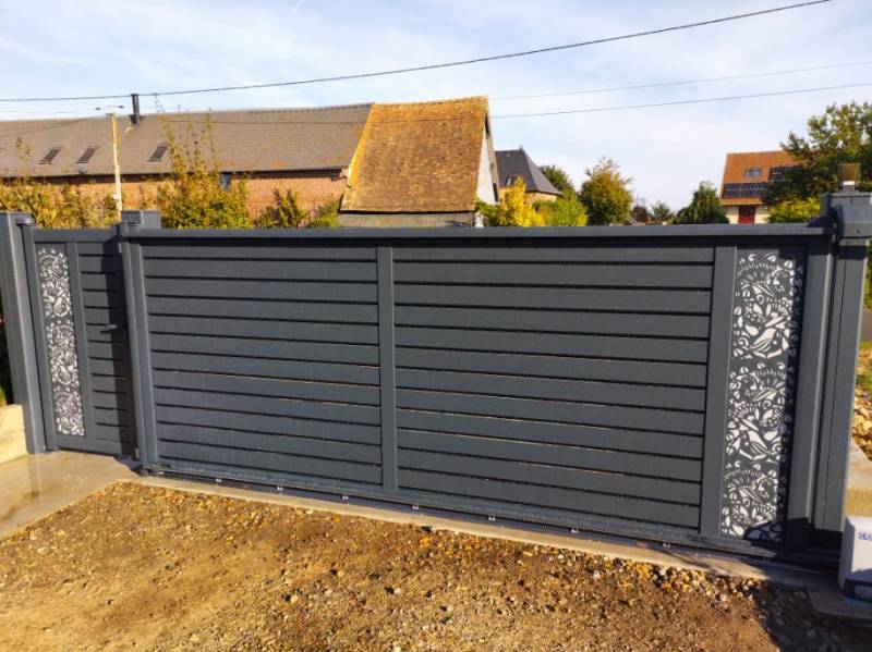 Portail aluminium coulissant yvetot