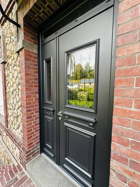 Tierce semi-fixe gauche porte aluminium Spencer 1 installation Barentin menuiserie sur mesure