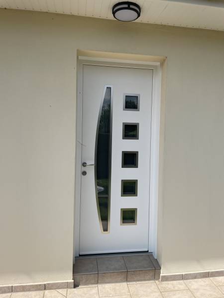 Porte d’entrée aluminium monobloc EURADIF CORAIL 6 à Limésy